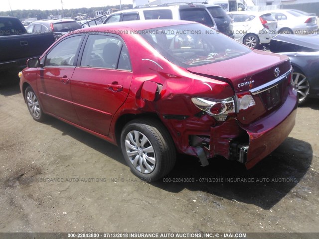 2T1BU4EE7DC077288 - 2013 TOYOTA COROLLA S/LE RED photo 3