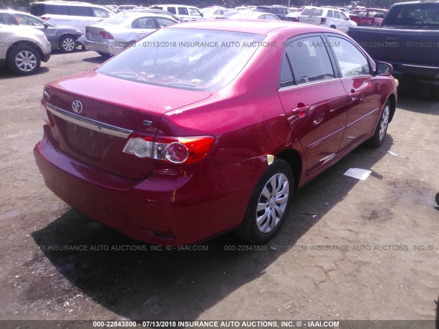 2T1BU4EE7DC077288 - 2013 TOYOTA COROLLA S/LE RED photo 4