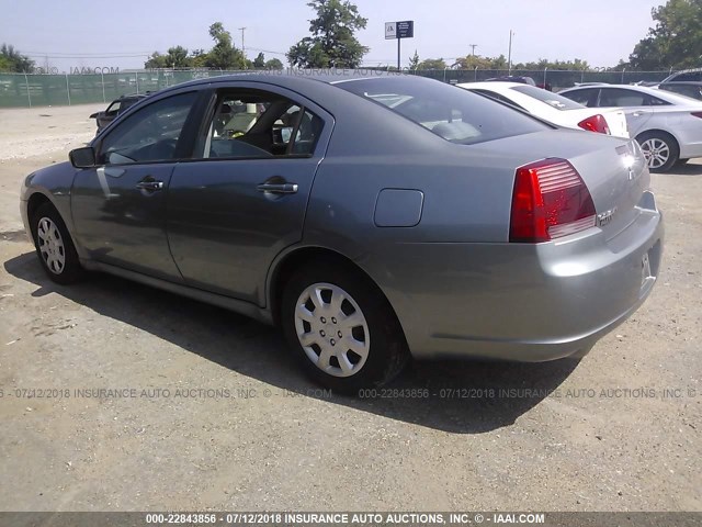 4A3AB36F67E080619 - 2007 MITSUBISHI GALANT ES GRAY photo 3