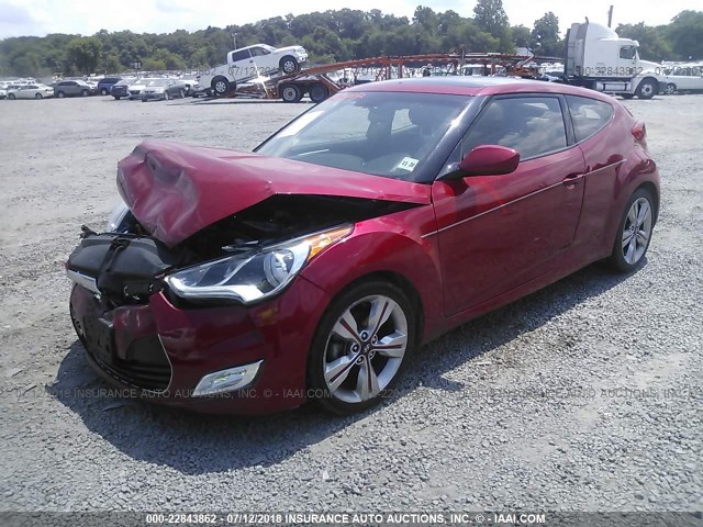 KMHTC6AD2GU264490 - 2016 HYUNDAI VELOSTER RED photo 2