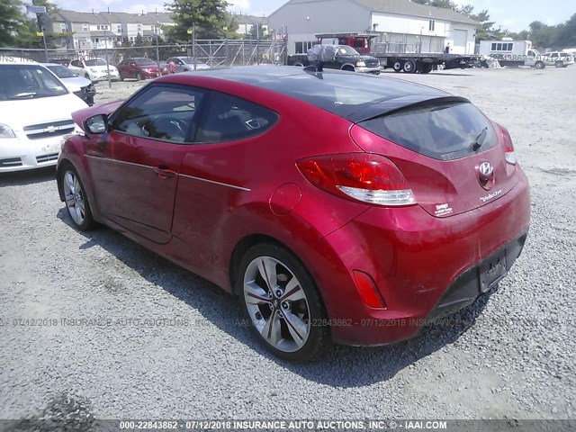 KMHTC6AD2GU264490 - 2016 HYUNDAI VELOSTER RED photo 3