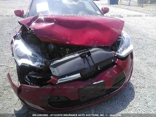 KMHTC6AD2GU264490 - 2016 HYUNDAI VELOSTER RED photo 6