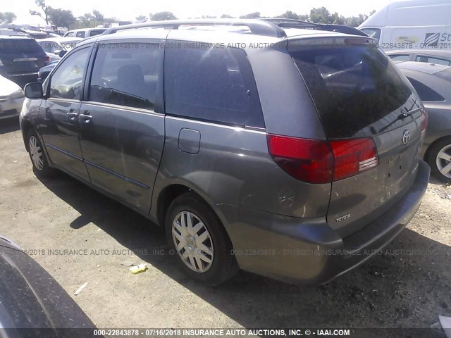 5TDZA23C95S237905 - 2005 TOYOTA SIENNA CE/LE GRAY photo 3