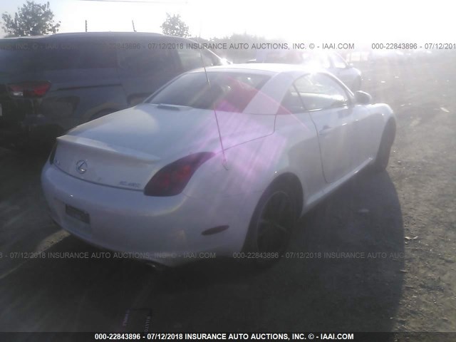 JTHFN48YX40054004 - 2004 LEXUS SC 430 WHITE photo 4