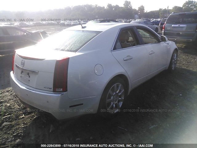 1G6DR57V580198885 - 2008 CADILLAC CTS HI FEATURE V6 WHITE photo 4