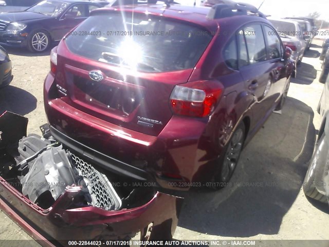 JF1GPAS62E8325491 - 2014 SUBARU IMPREZA SPORT LIMITED BURGUNDY photo 4