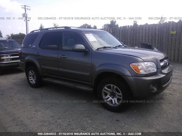 5TDBT44A75S235090 - 2005 TOYOTA SEQUOIA SR5 GRAY photo 1