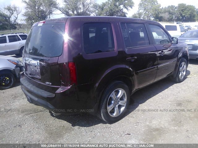 5FNYF4H70CB080660 - 2012 HONDA PILOT EXLN MAROON photo 4