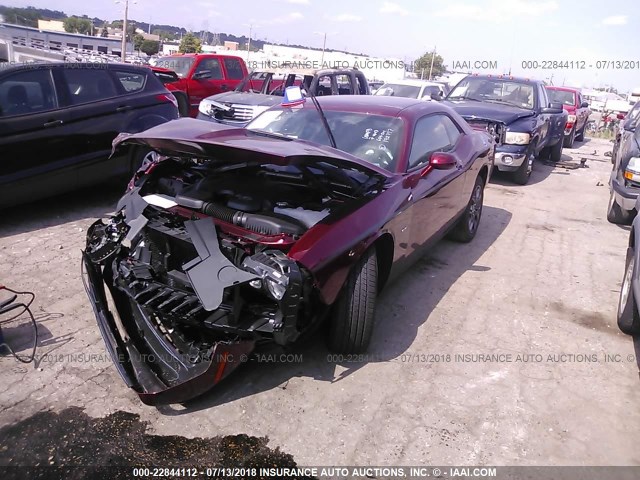 2C3CDZGG3JH192797 - 2018 DODGE CHALLENGER GT RED photo 2