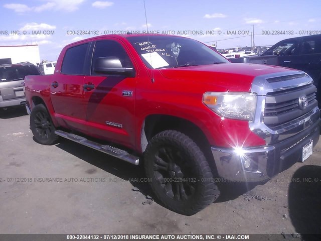 5TFEY5F10EX165332 - 2014 TOYOTA TUNDRA CREWMAX SR5 RED photo 1