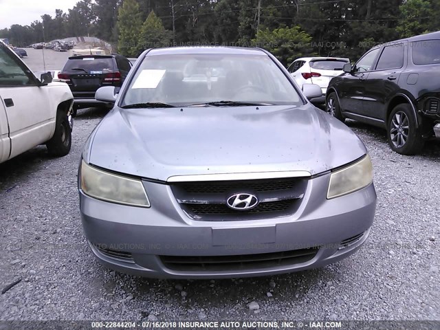 5NPET46C46H150503 - 2006 HYUNDAI SONATA GL SILVER photo 6