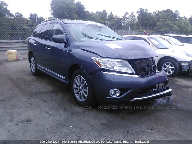 5N1AR2MM1EC676154 - 2014 NISSAN PATHFINDER S/SV/SL/PLATINUM GRAY photo 1