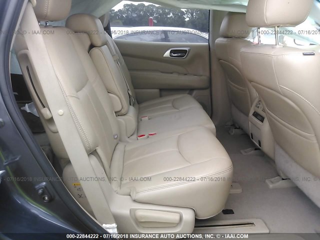 5N1AR2MM1EC676154 - 2014 NISSAN PATHFINDER S/SV/SL/PLATINUM GRAY photo 8