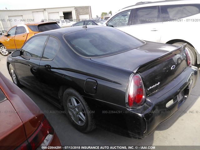 2G1WW12E559127968 - 2005 CHEVROLET MONTE CARLO LS BLACK photo 3