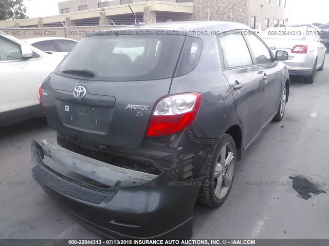 2T1KE40E19C011413 - 2009 TOYOTA COROLLA MATRIX S GRAY photo 4