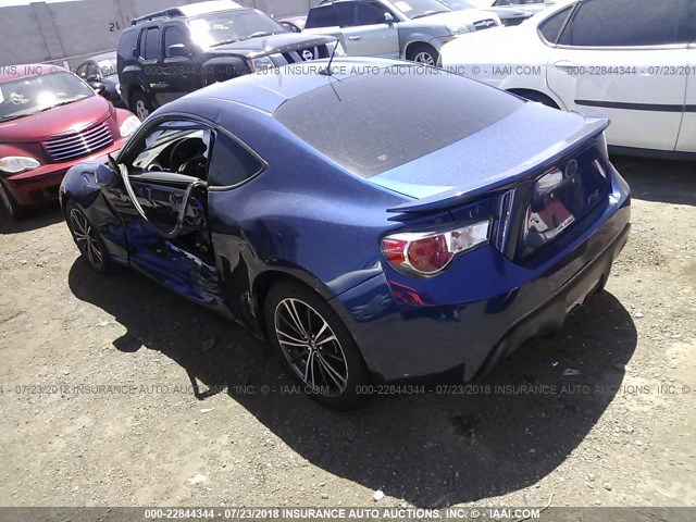 JF1ZNAA10E8710147 - 2014 TOYOTA SCION FR-S BLUE photo 3