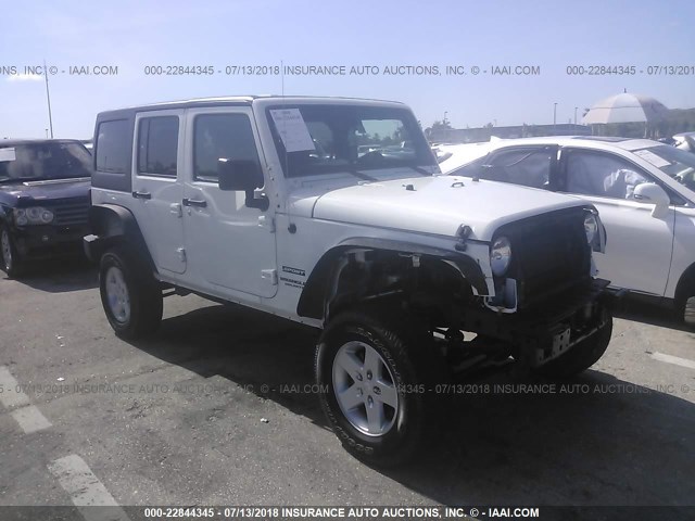 1C4BJWDG6HL574970 - 2017 JEEP WRANGLER UNLIMITE SPORT WHITE photo 1