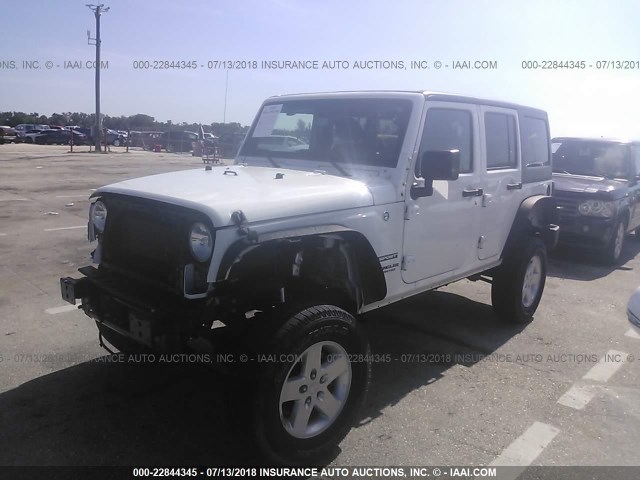 1C4BJWDG6HL574970 - 2017 JEEP WRANGLER UNLIMITE SPORT WHITE photo 2