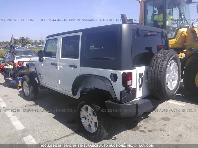 1C4BJWDG6HL574970 - 2017 JEEP WRANGLER UNLIMITE SPORT WHITE photo 3