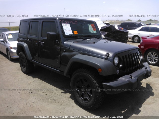 1C4BJWDG6HL616960 - 2017 JEEP WRANGLER UNLIMITE SPORT GRAY photo 1