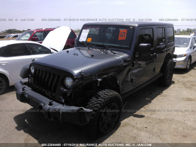 1C4BJWDG6HL616960 - 2017 JEEP WRANGLER UNLIMITE SPORT GRAY photo 2