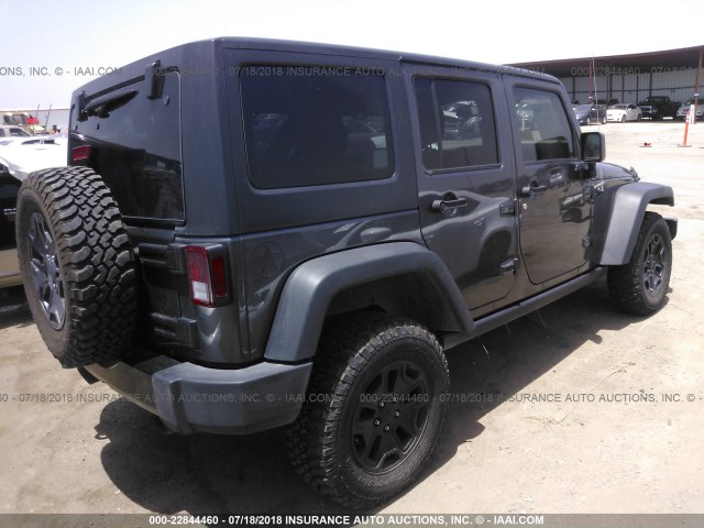 1C4BJWDG6HL616960 - 2017 JEEP WRANGLER UNLIMITE SPORT GRAY photo 4