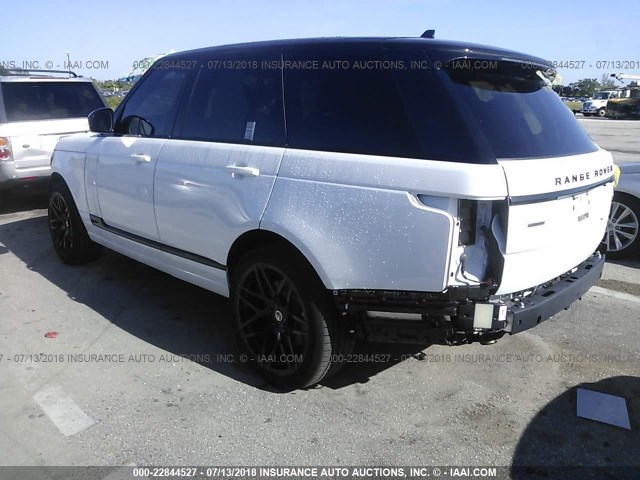 SALGS2EF8GA300965 - 2016 LAND ROVER RANGE ROVER SUPERCHARGED WHITE photo 3