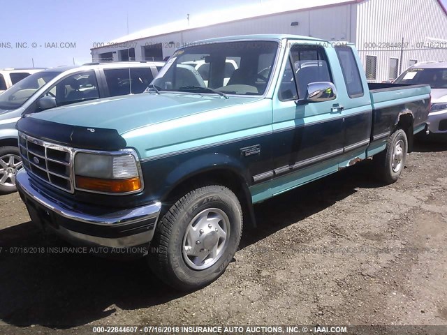 1FTHX25GXTEA68135 - 1996 FORD F250 TURQUOISE photo 2