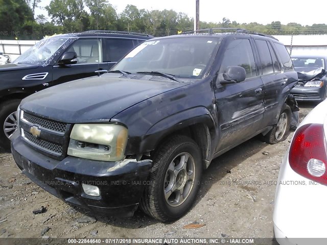 1GNDS33S892115531 - 2009 CHEVROLET TRAILBLAZER LT BLACK photo 2