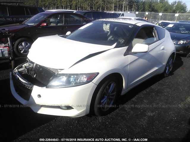 JHMZF1D63BS004737 - 2011 HONDA CR-Z EX WHITE photo 2