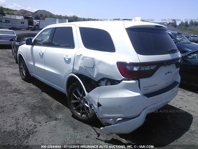 1C4RDJAGXFC851212 - 2015 DODGE DURANGO SXT WHITE photo 3