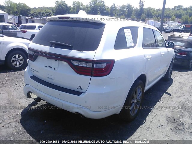 1C4RDJAGXFC851212 - 2015 DODGE DURANGO SXT WHITE photo 4