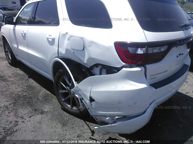 1C4RDJAGXFC851212 - 2015 DODGE DURANGO SXT WHITE photo 6