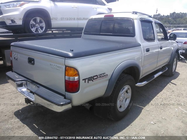 5TEGN92N13Z217347 - 2003 TOYOTA TACOMA DOUBLE CAB PRERUNNER SILVER photo 4