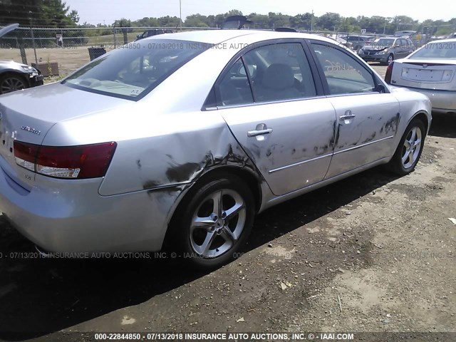 5NPEU46F16H035834 - 2006 HYUNDAI SONATA GLS/LX SILVER photo 6