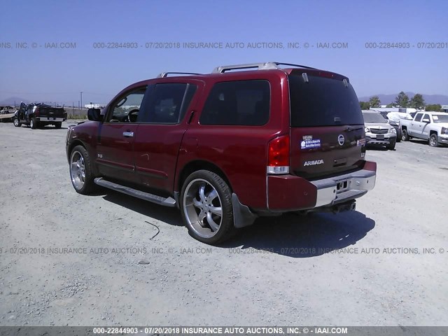 5N1AA08B45N704246 - 2005 NISSAN ARMADA SE/LE RED photo 3