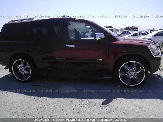 5N1AA08B45N704246 - 2005 NISSAN ARMADA SE/LE RED photo 6