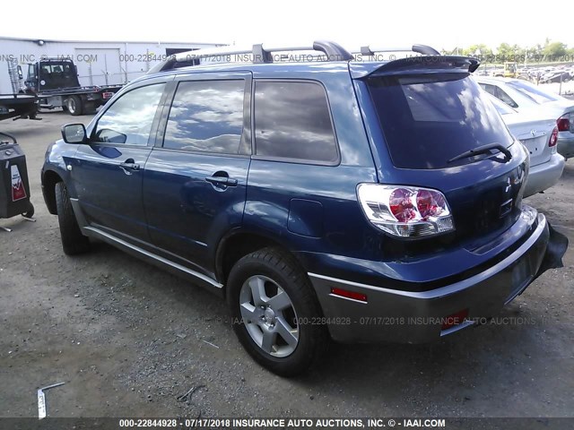 JA4LZ41F54U002137 - 2004 MITSUBISHI OUTLANDER XLS BLUE photo 3