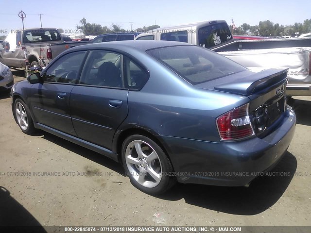 4S3BL686154225037 - 2005 SUBARU LEGACY GT BLUE photo 3