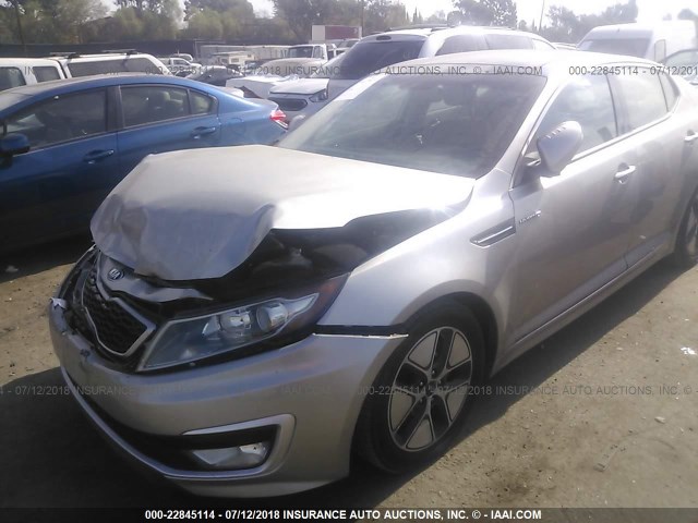 KNAGM4AD5D5050409 - 2013 KIA OPTIMA HYBRID SILVER photo 2