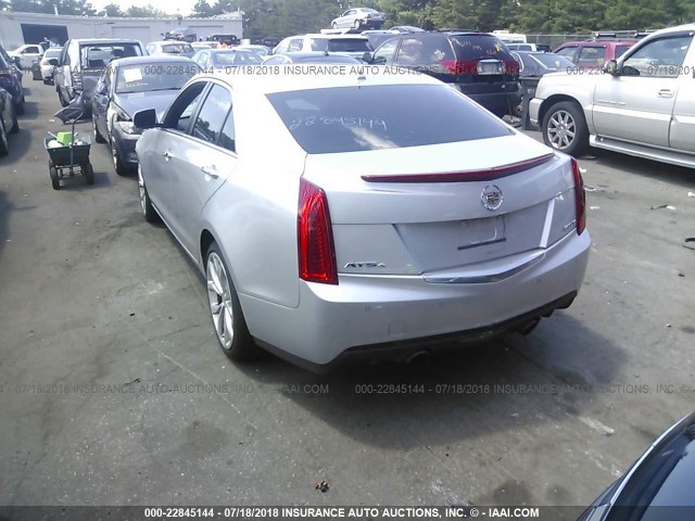 1G6AJ5SX6E0129914 - 2014 CADILLAC ATS PERFORMANCE SILVER photo 3