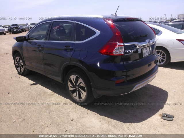 5J6RM3H96GL015556 - 2016 HONDA CR-V TOURING Dark Blue photo 3