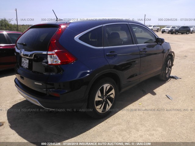 5J6RM3H96GL015556 - 2016 HONDA CR-V TOURING Dark Blue photo 4