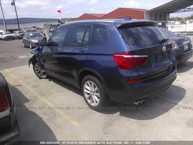 5UXWZ7C36H0V91539 - 2017 BMW X3 SDRIVE28I BLUE photo 3