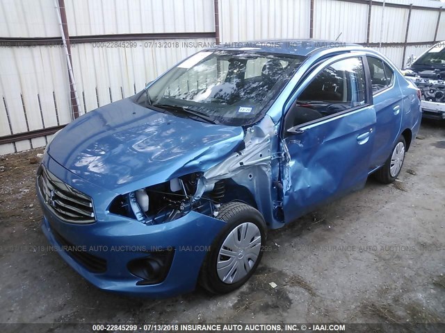 ML32F3FJ7JHF09150 - 2018 MITSUBISHI MIRAGE G4 ES BLUE photo 2