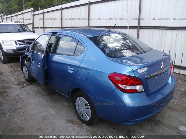 ML32F3FJ7JHF09150 - 2018 MITSUBISHI MIRAGE G4 ES BLUE photo 3