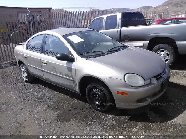 1B3ES26C62D543573 - 2002 DODGE NEON GOLD photo 1