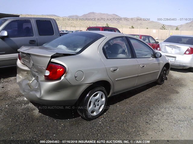 1B3ES26C62D543573 - 2002 DODGE NEON GOLD photo 4