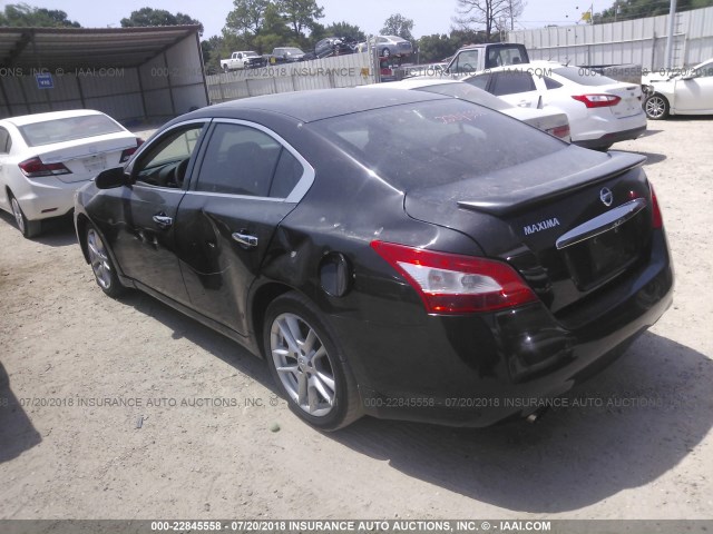 1N4AA51E89C846256 - 2009 NISSAN MAXIMA S/SV BLACK photo 3