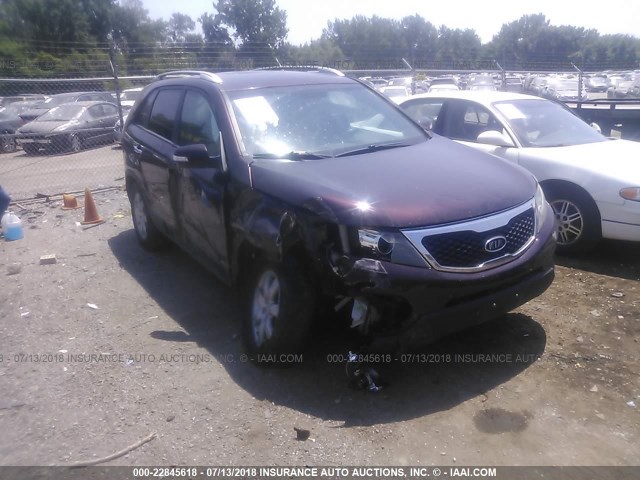 5XYKTDA1XBG085909 - 2011 KIA SORENTO LX MAROON photo 1